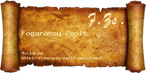 Fogarassy Zsolt névjegykártya